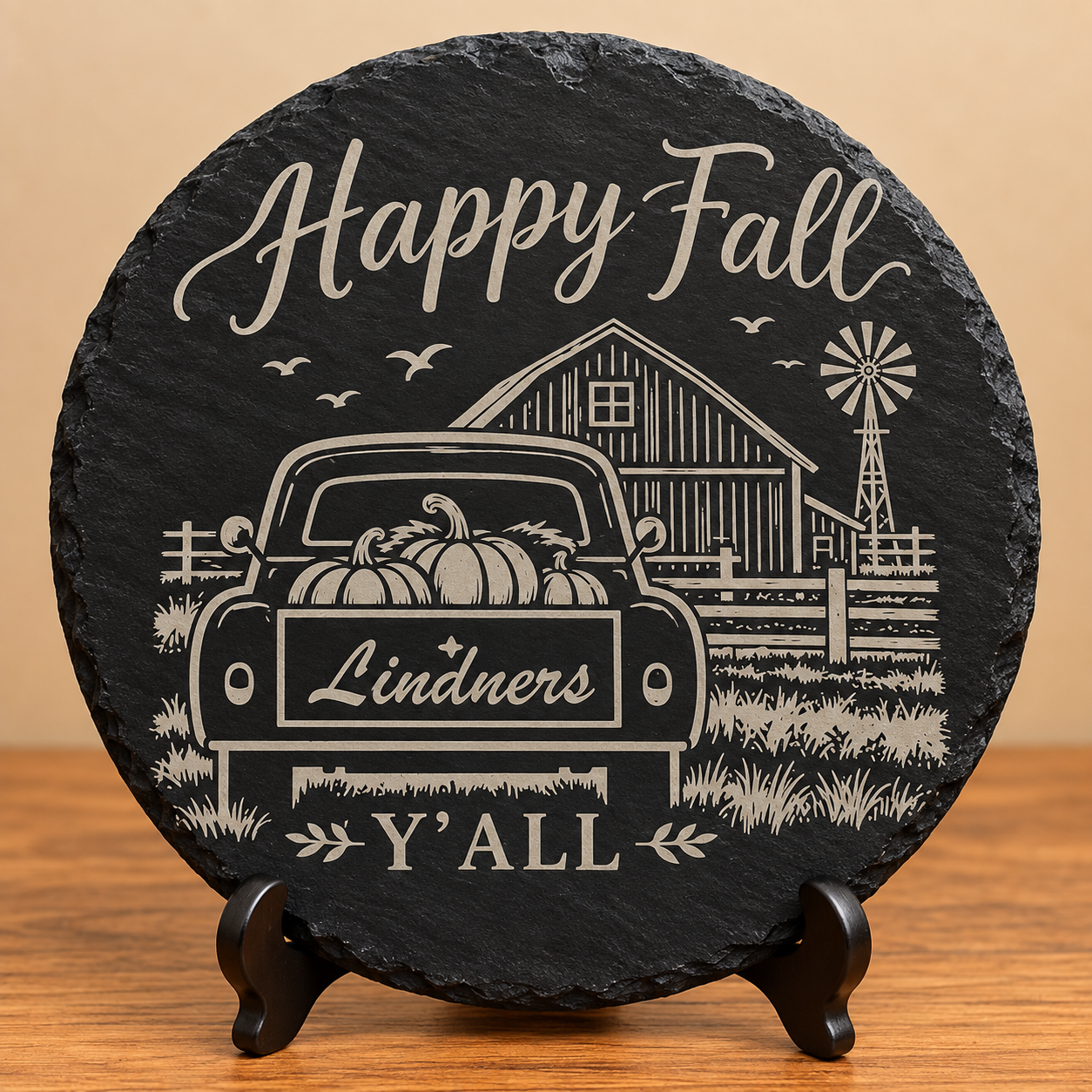 Happy Fall Personalized Slate Plaque