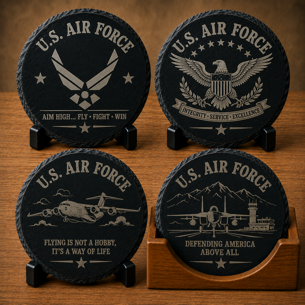 U.S. Air Force Slate Coaster Set