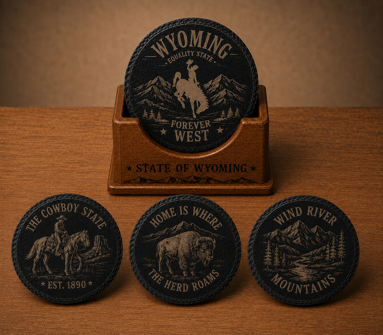 Wyoming Slate Coaster Set