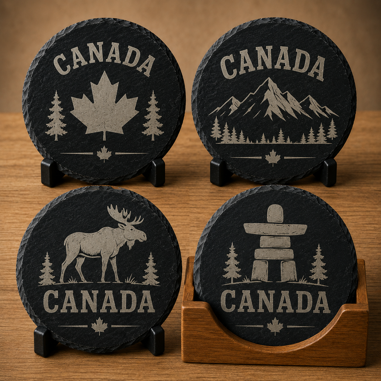 Canada Slate Coaster Set