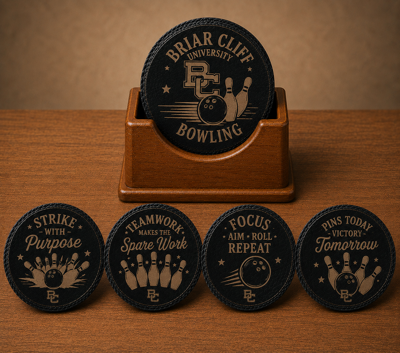 Briar Cliff University Bowling Slate Coaster Set