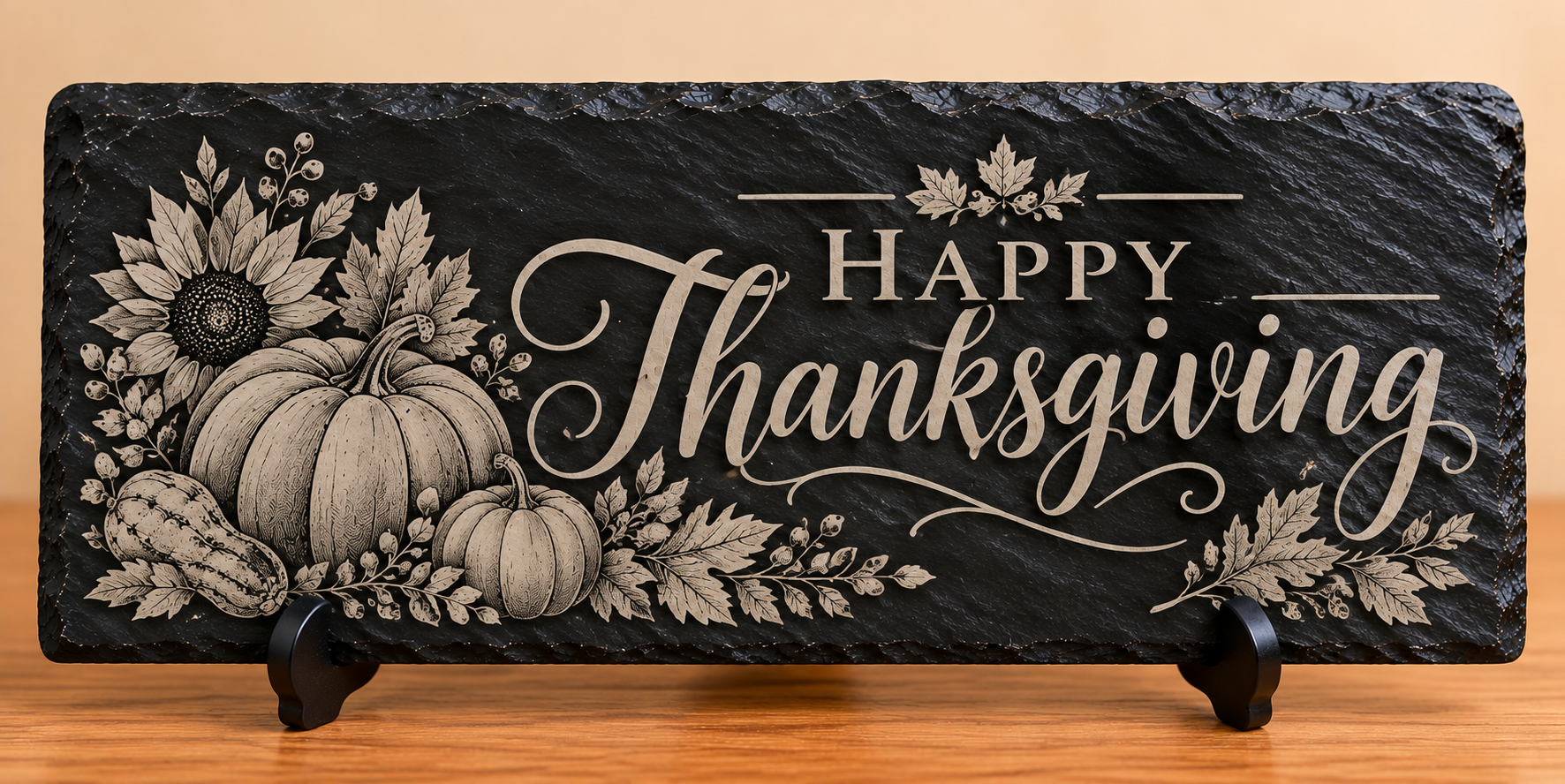 Happy Thanksgiving Engraved Slate Plaque