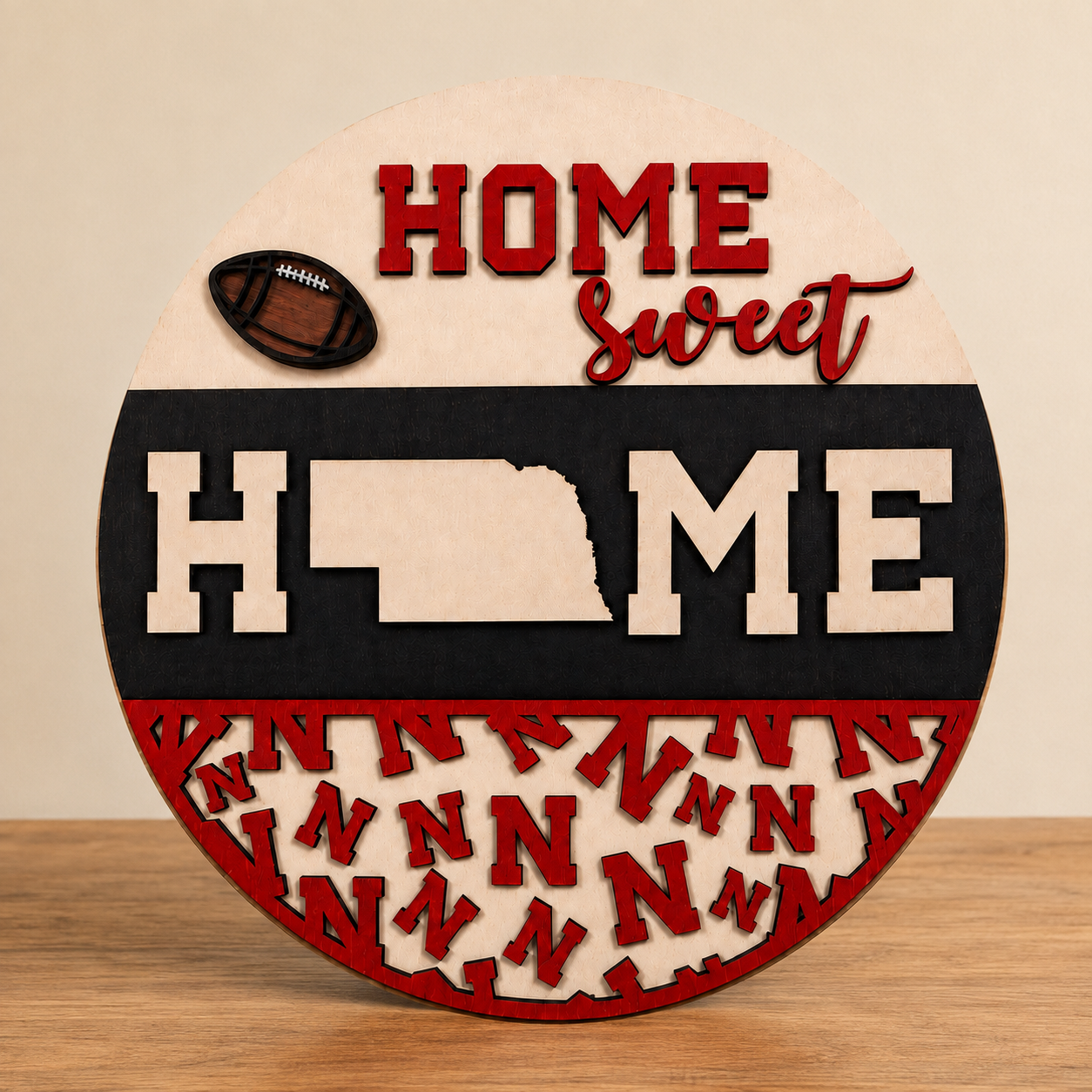 Nebraska Home Sweet Home Football Plaque