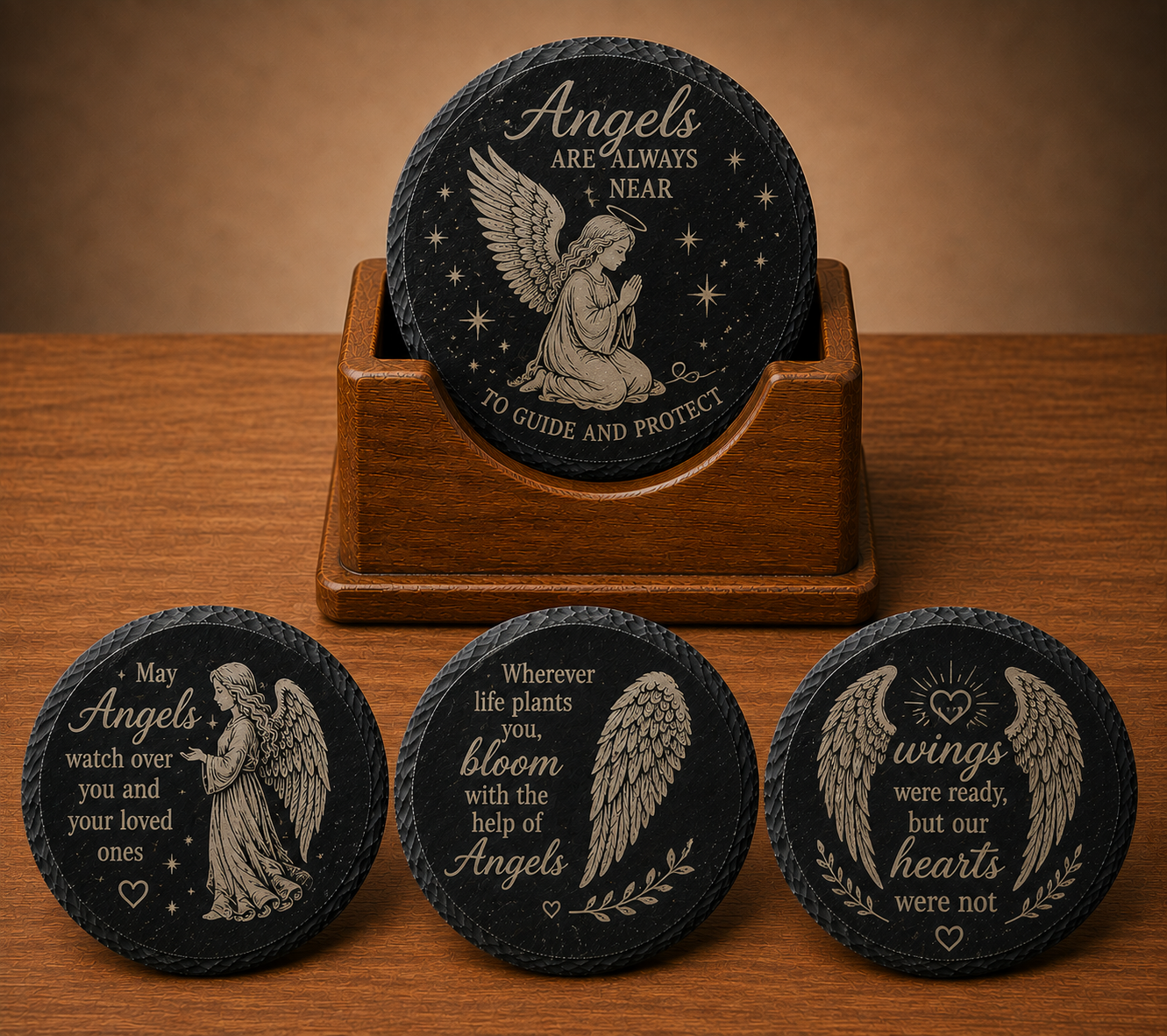 Religious Easter Slate Coaster Set