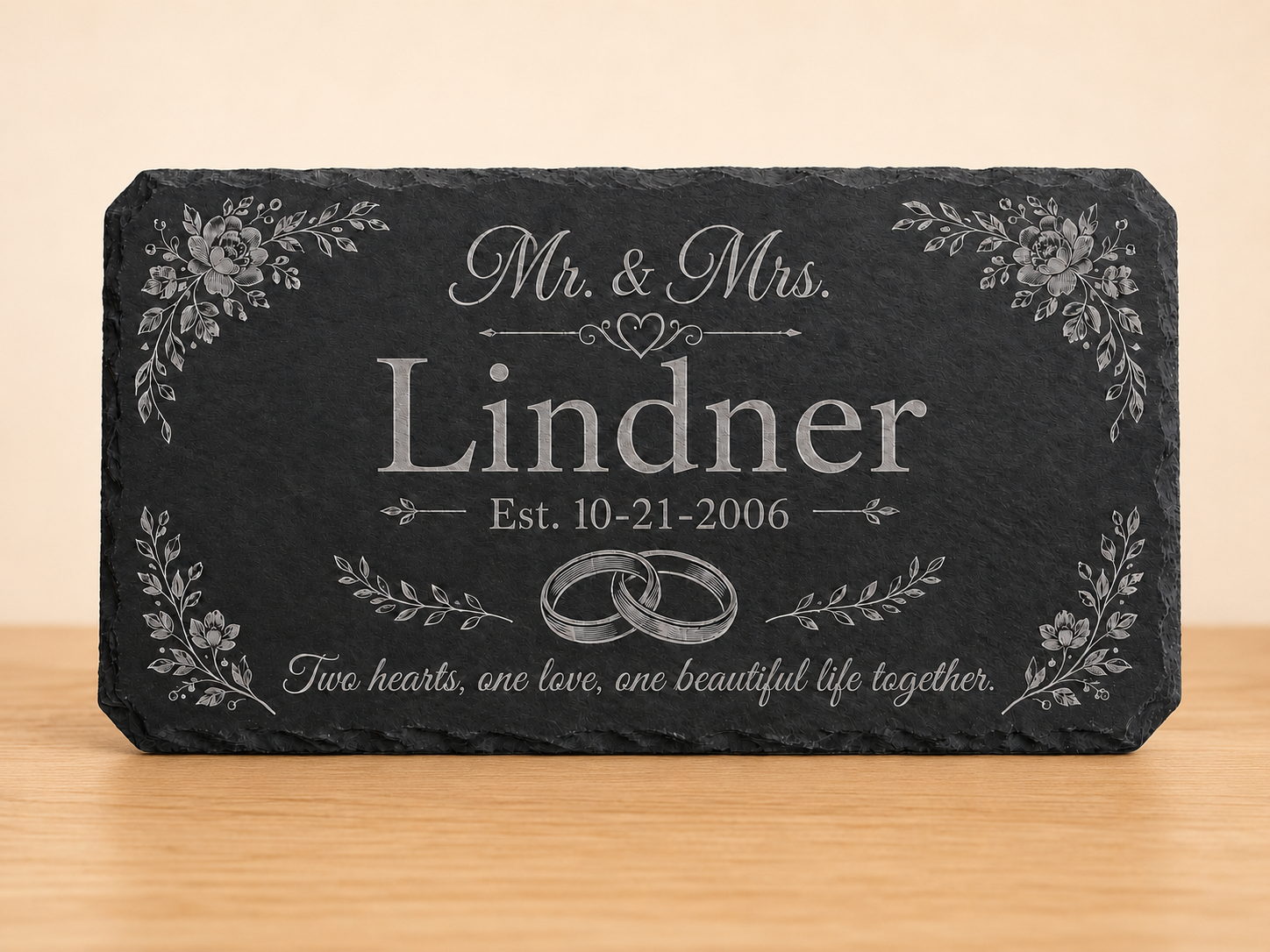 Personalized Wedding & Anniversary Slate Plaque
