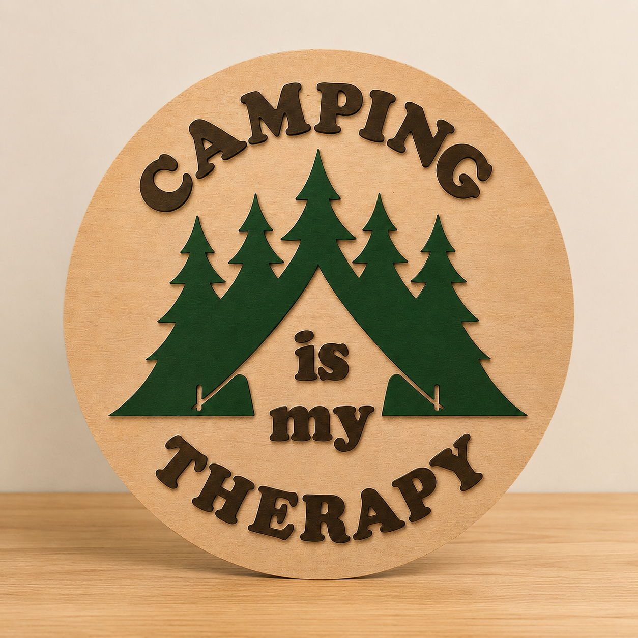 Camping Is My Therapy Multilayered Plaque