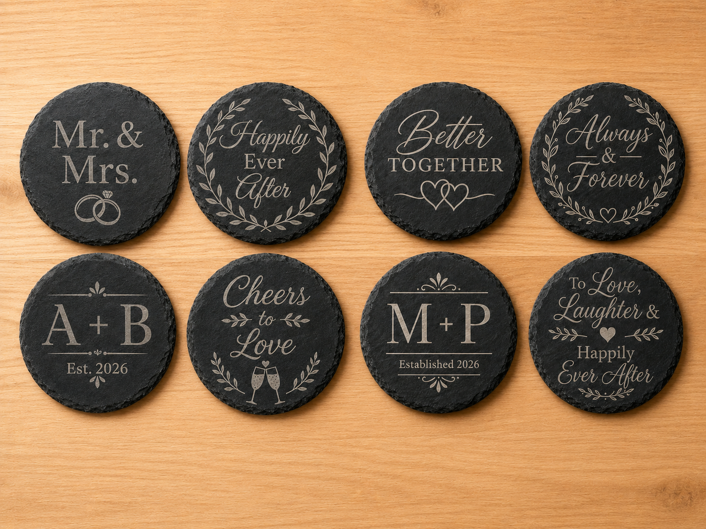 Wedding-Inspired Slate Coaster Set