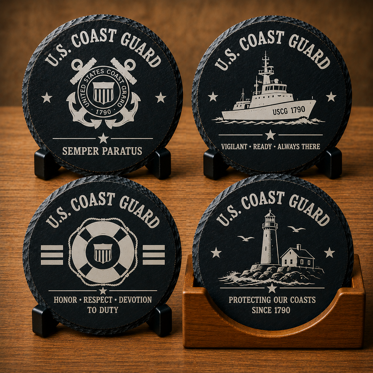 Okoboji Lake Life Slate Coaster Set