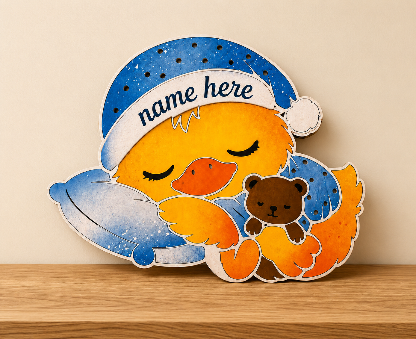 Personalized Sleepy Duckling Nursery Plaque