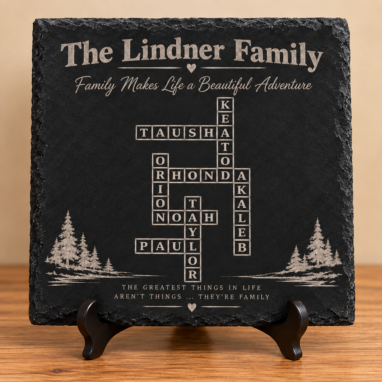 Personalized Family Crossword Slate Plaque