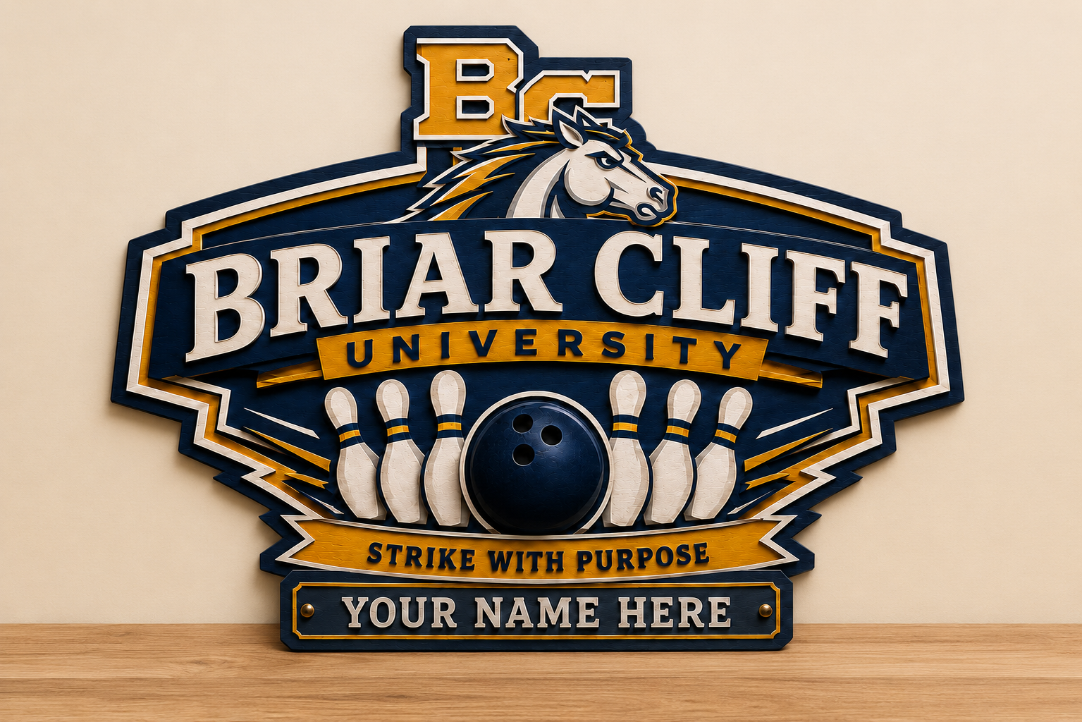 Personalized Briar Cliff University Bowling Plaque