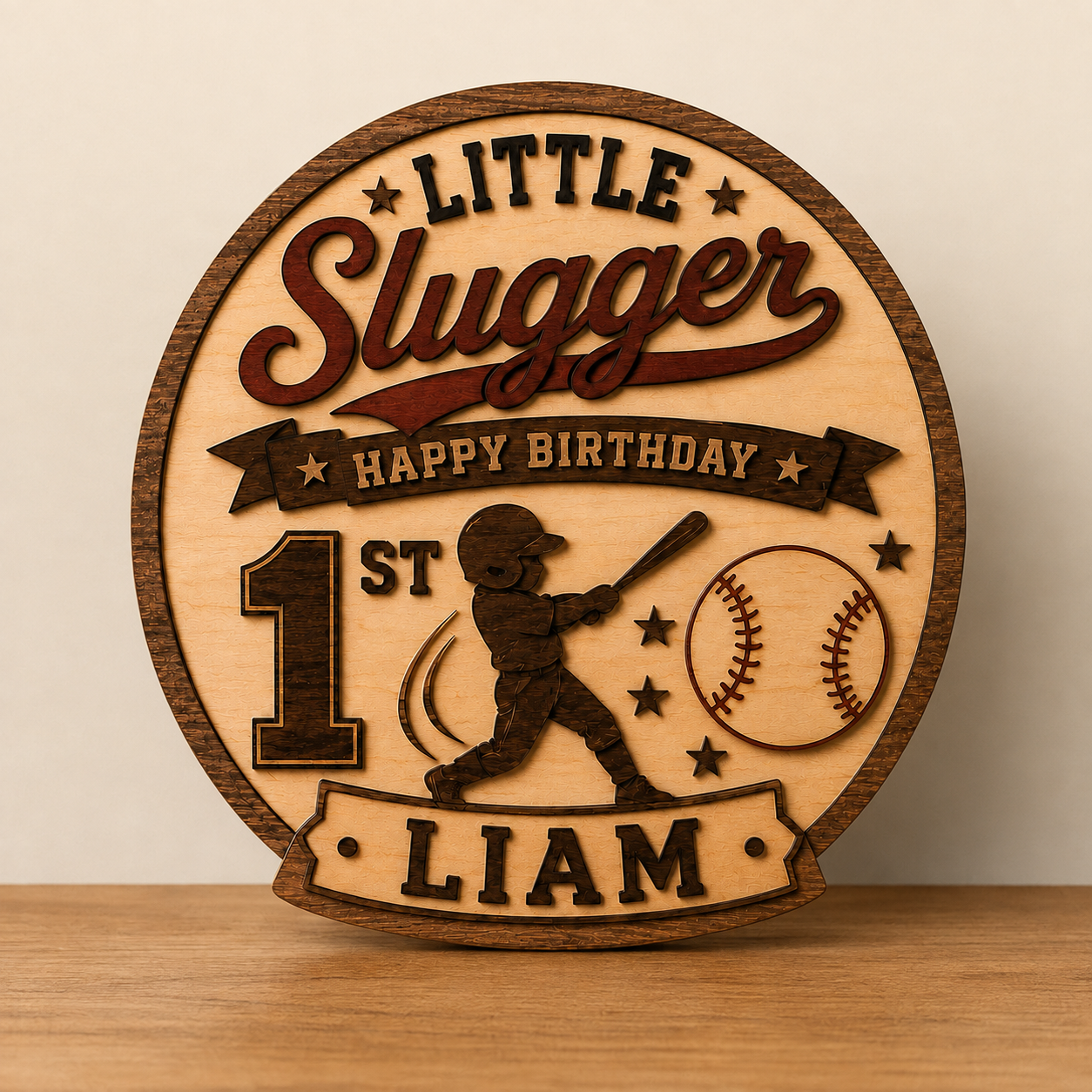 Personalized Little Slugger Birthday Plaque