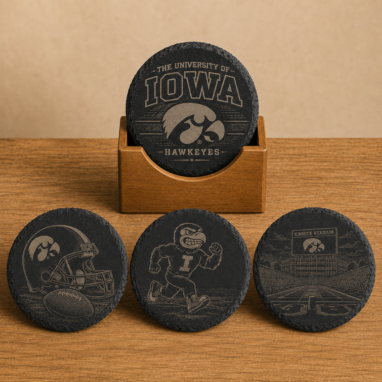 University of Iowa Hawkeyes Slate Coaster Set